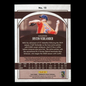 Justin Verlander 2020 Chronicles Legacy Astros
