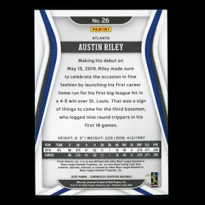 Austin Riley 2020 Chronicles Certified Braves