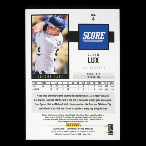 Gavin Lux RC 2020 Chronicles Score Rookie Dodgers