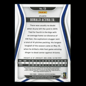Ronald Acuna Jr. 2020 Chronicles Certified Braves