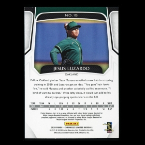 Jesus Luzardo RC 2020 Chronicles Limited Rookie Athletics