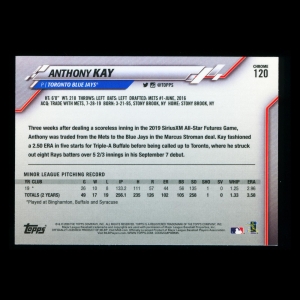 Anthony Kay RC 2020 Topps Chrome Rookie Blue Jays