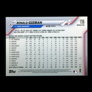 Ronald Guzman 2020 Topps Chrome Sepia Refractor Rangers