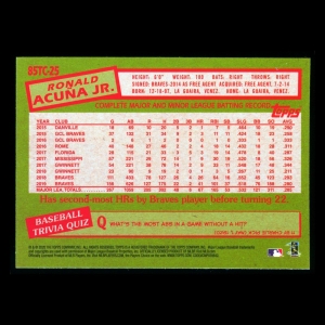 Ronald Acuna Jr. 2020 Topps Chrome 35 Anniversary 85 Retro Braves