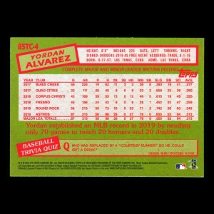 Yordan Alvareez 2020 Topps Chrome 35 Anniversary 85 Retro Astros