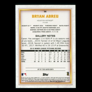Bryan Abreu RC 2020 Gallery Rookie Astros