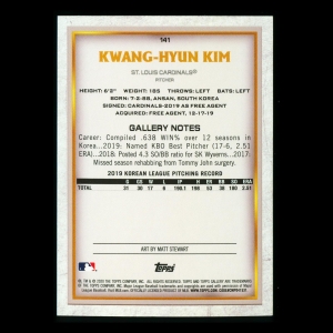 Kwang-Hyun Kim RC 2020 Gallery Rookie Cardinals