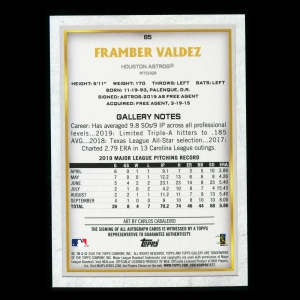 Framber Valdez 2020 Gallery Auto Astros