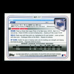 Joe Ryan 2020 Bowman Chrome 1st Bowman Prospect Rays