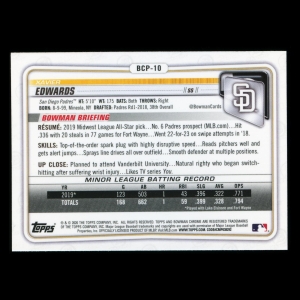 Xavier Edwards 2020 Bowman Chrome 1st Bowman Prospect Padres