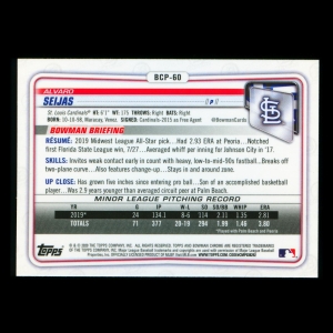 Alvaro Seijas 2020 Bowman Chrome 1st Bowman Prospect Cardinals