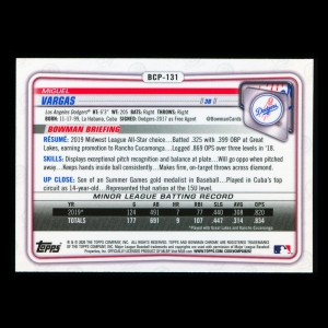 Miguel Vargas 2020 Bowman Chrome 1st Bowman Prospect Dodgers