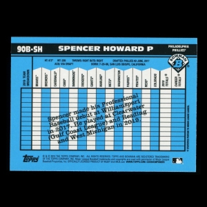 Spencer Howard RC 2020 Bowman Chrome 1990 Retro Refractor Rookie Phillies