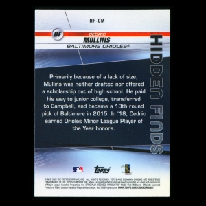 Cedric Mullins 2020 Bowman Chrome Hidden Finds Orioles