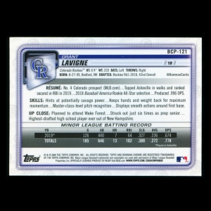 Grant Lavigne 2020 Bowman Chrome Prospect Mojo Refractor Rockies