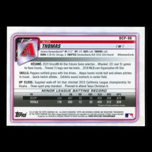 Alek Thomas 2020 Bowman Chrome Prospect Mojo Refractor Diamondbacks