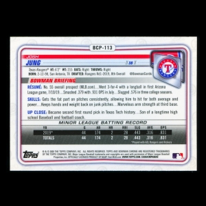 Josh Jung 2020 Bowman Chrome Prospect Rangers