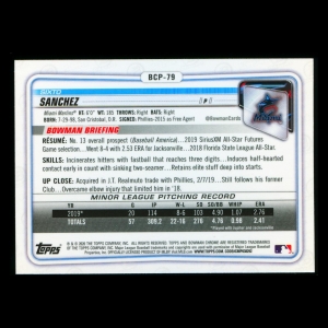 Sixto Sanchez 2020 Bowman Chrome Prospect Marlines