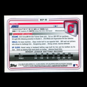 Nolan Jones 2020 Bowman Chrome Prospect Indians