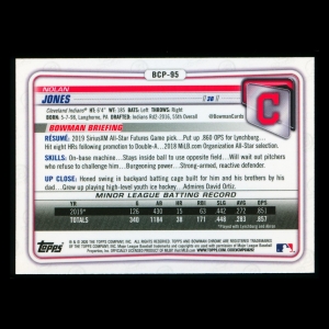 Nolan Jones 2020 Bowman Chrome Prospect Indians
