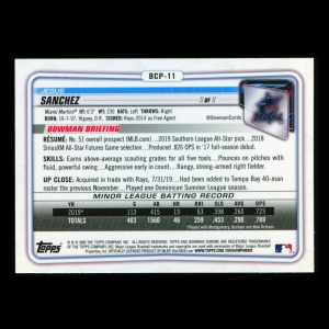 Jesus Sanchez 2020 Bowman Chrome Prospect Marlins