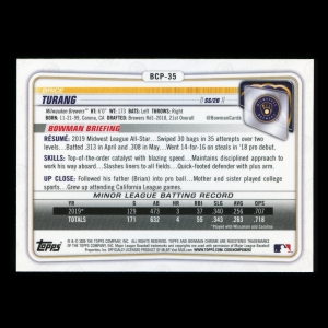 Brice Turang 2020 Bowman Chrome Prospect Brewers