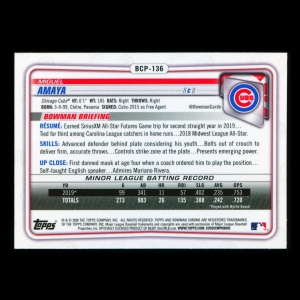 Miguel Amaya 2020 Bowman Chrome Prospect Cubs