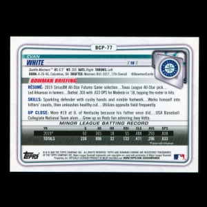 Evan White 2020 Bowman Chrome Prospect Mariners