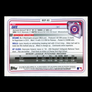 Tim Cate 2020 Bowman Chrome Prospect Nationals