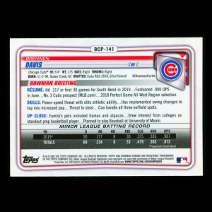 Brennen Davis 2020 Bowman Chrome Prospect Cubs