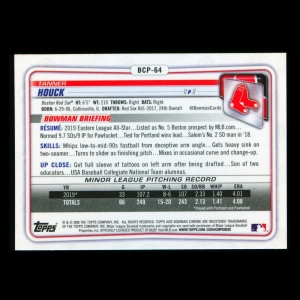 Tanner Houck 2020 Bowman Chrome Prospect Red Sox