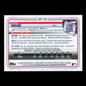 Dylan Carlson 2020 Bowman Chrome Prospect Cardinals