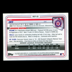 Tim Cate 2020 Bowman Chrome Prospect Nationals