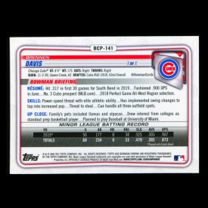 Brennen Davis 2020 Bowman Chrome Prospect Cubs