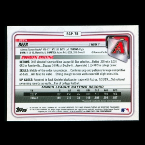 Seth Beer 2020 Bowman Chrome Prospect Diamonbacks