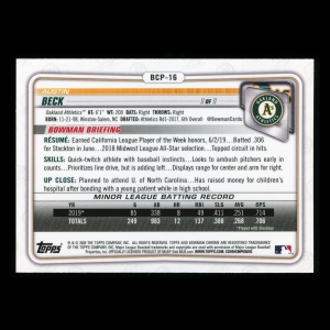 Austin Beck 2020 Bowman Chrome Prospect Athletics