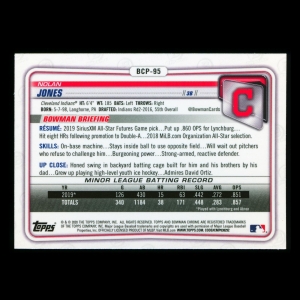 Nolan Jones 2020 Bowman Chrome Prospect Indians