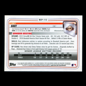 Joey Bart 2020 Bowman Chrome Prospect Giants