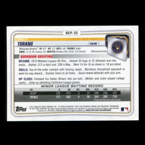 Brice Turang 2020 Bowman Chrome Prospect Brewers