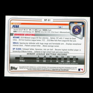 Jeremy Pena 2020 Bowman 1st Bowman Prospect Astros