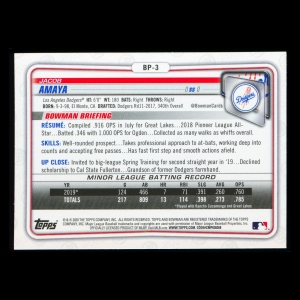 Jacob Amaya 2020 Bowman 1st Bowman Prospect Dodgers