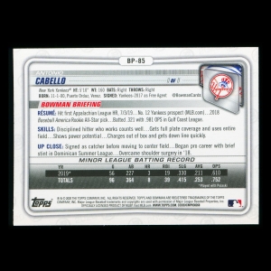 Antonio Cabello 2020 Bowman 1st Bowman Prospect Yankees