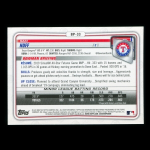 Sam Huff 2020 Bowman 1st Bowman Prospect Rangers