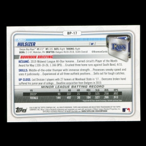 Niko Hulsizer 2020 Bowman 1st Bowman Prospect Rays