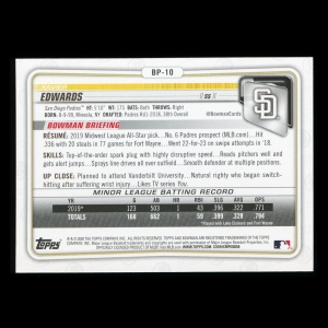 Xavier Edwards 2020 Bowman 1st Bowman Prospect Padres