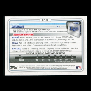 Ruben Cardenas 2020 Bowman 1st Bowman Prospect Rays