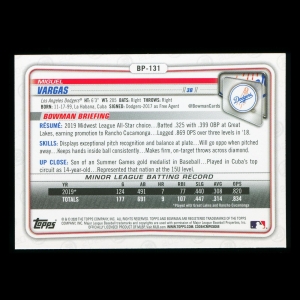 Miguel Vargas 2020 Bowman 1st Bowman Prospect Dodgers
