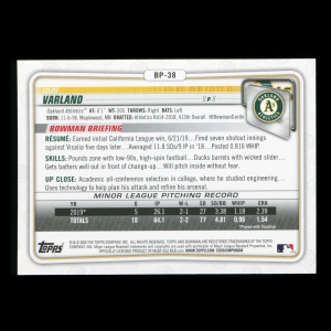 Gus Varland 2020 Bowman 1st Bowman Prospect Athletics