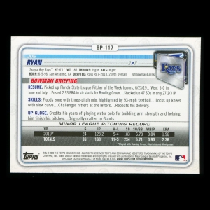 Joe Ryan 2020 Bowman 1st Bowman Prospect Rays
