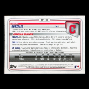 Oscar Gonzalez 2020 Bowman 1st Bowman Prospect Indians